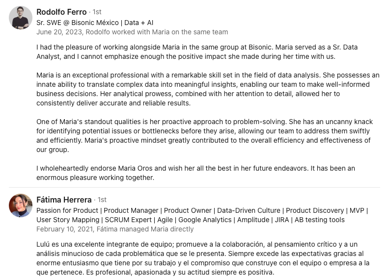 Recommendations preview